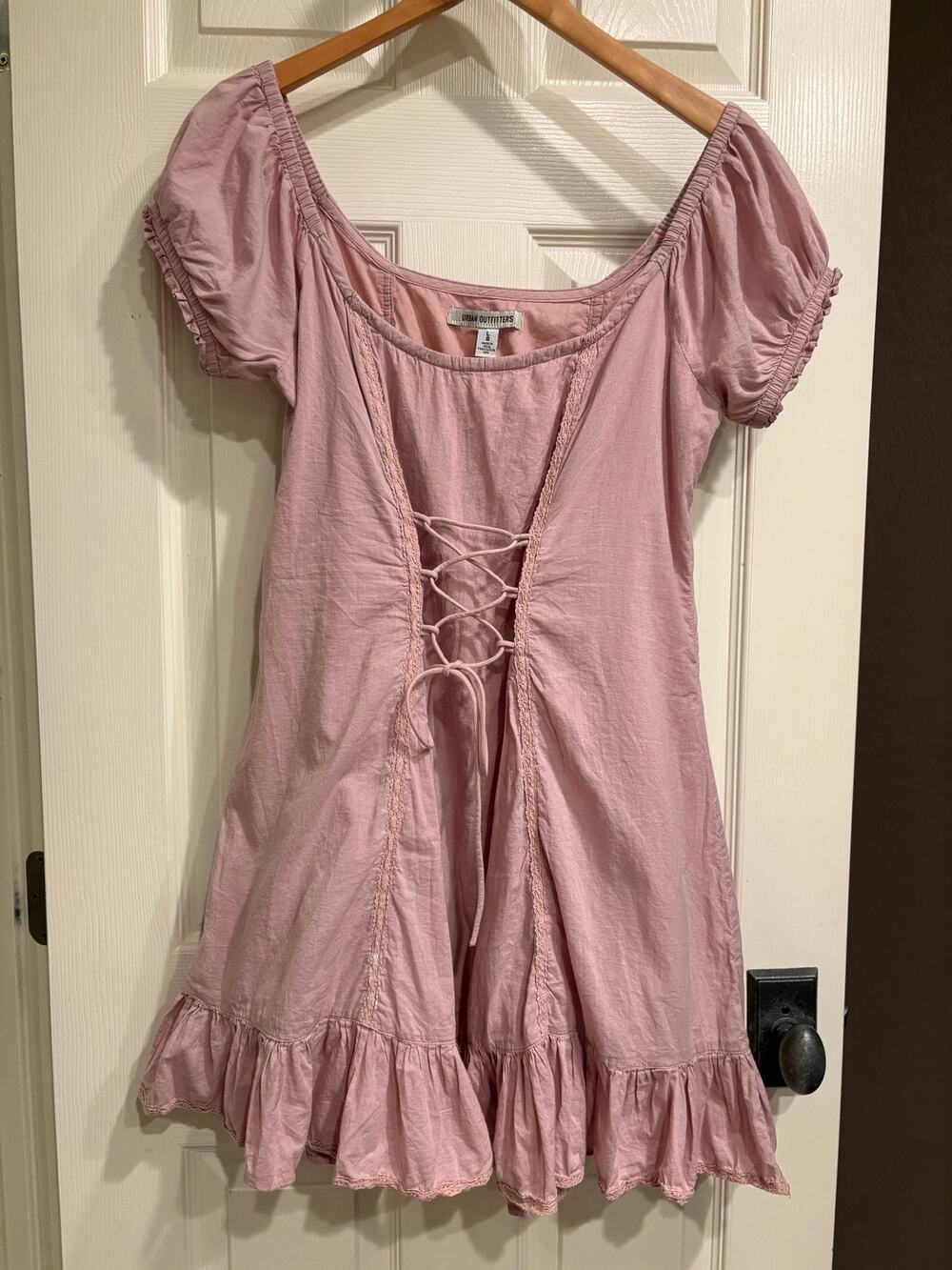URBAN OUTFITTERS Kimchi Blue Heidi Pink Corset Mini Dress Size Large Cottagecore